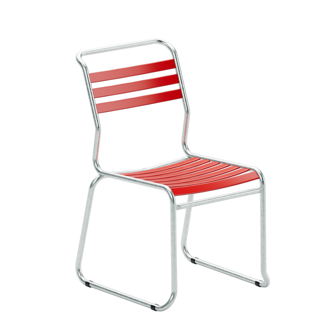 Sääntis Stühle rot mit Kufen - moderner Aluminiumstuhl für Garten und Terrasse