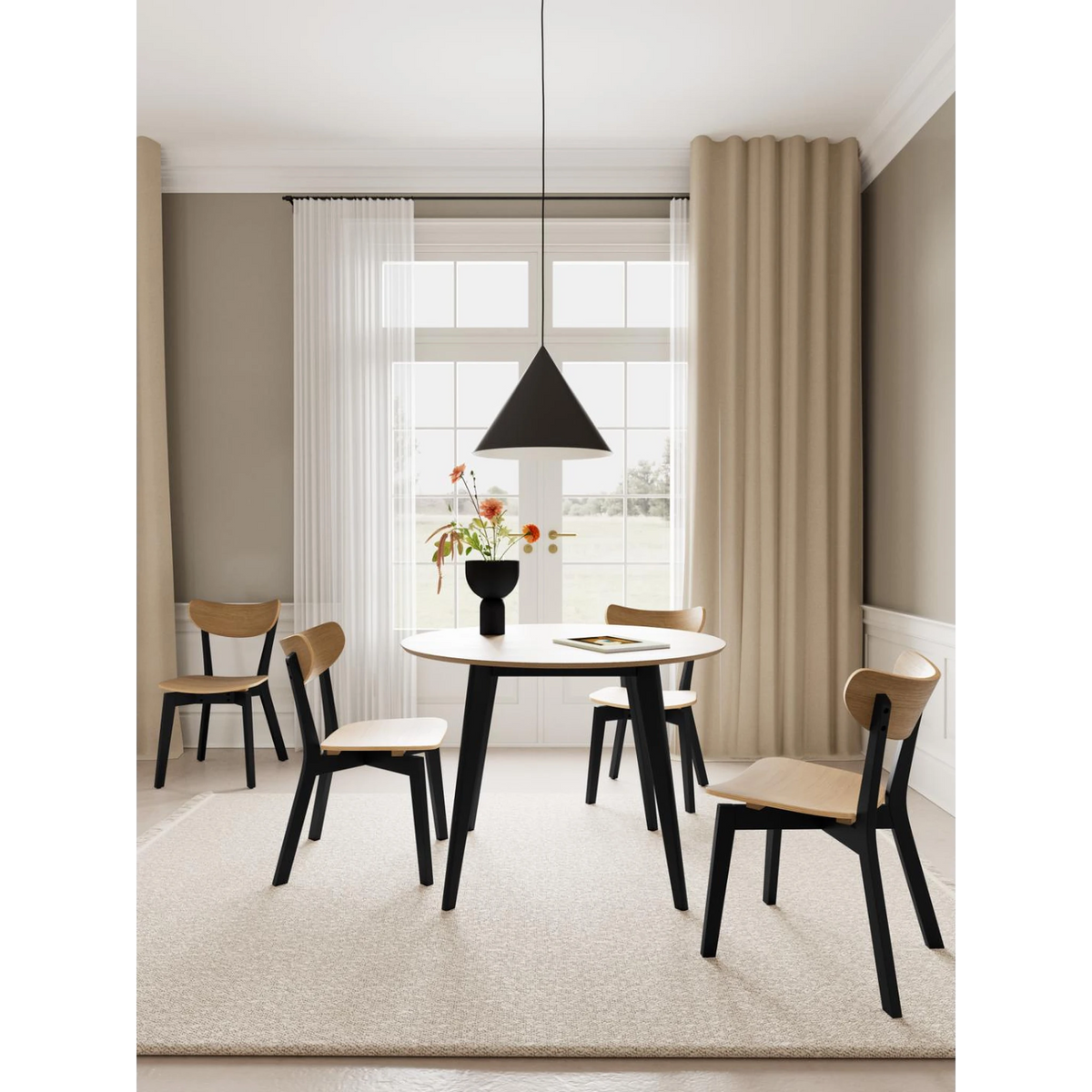 Roxby Esstisch rund Schwarz