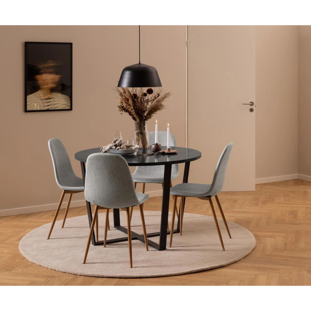 Celia Esszimmerstuhl, 4er-Set, Gestell Eiche-Optik