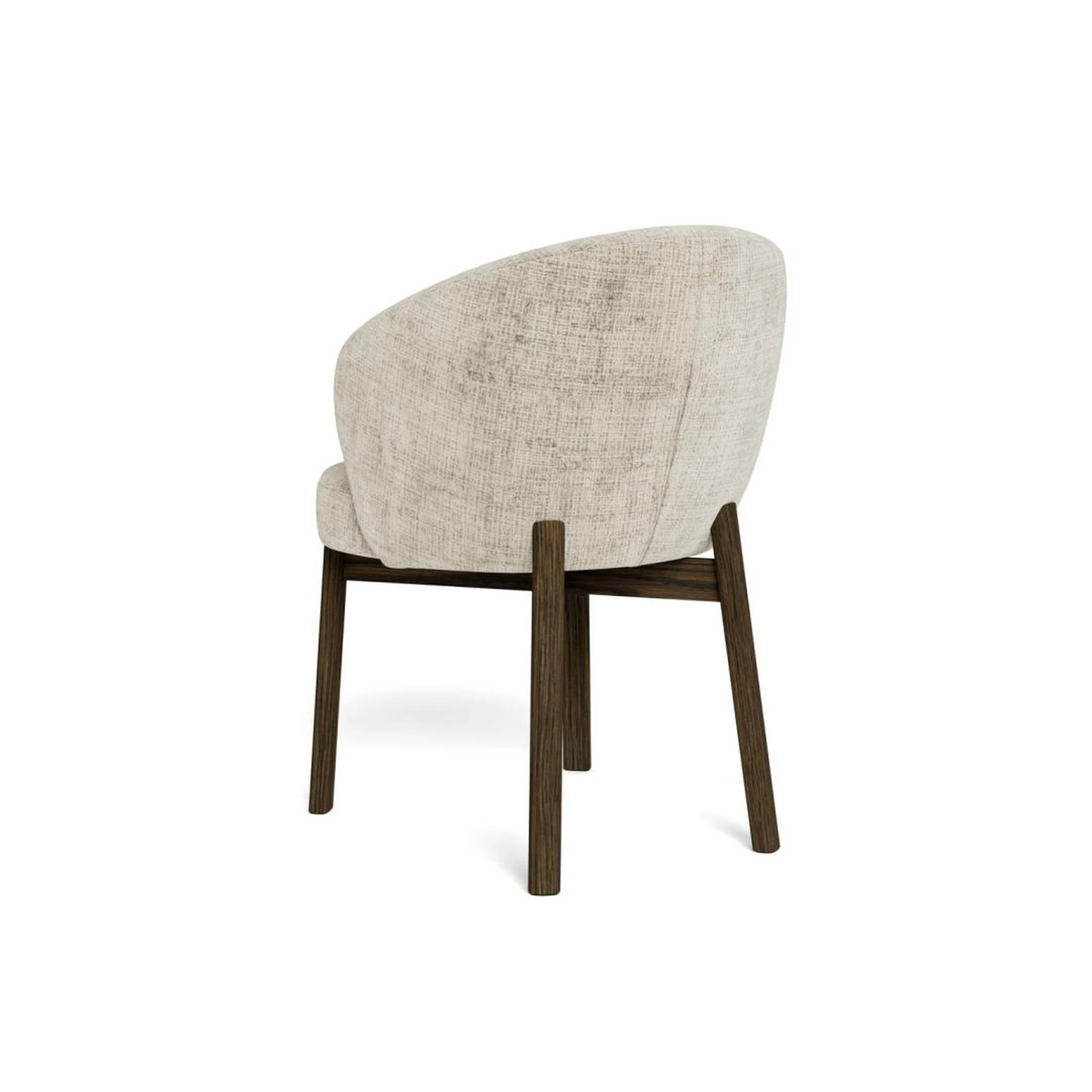 Moderner Esszimmerstuhl mit beigem Polster und dunklem Holzgestell – elegantes Design für Ihre Küche.