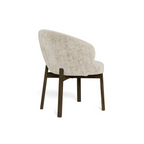 Moderner Stuhl mit beige Polsterung und dunklem Holzgestell - elegantes Design für Esszimmer