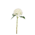 Kunstblume Hortensie Cherilyn Weiß 47cm – Einzelstiel mit grünen Blättern, naturgetreue Dekoblume