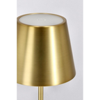 Goldene LED-Tischlampe Etna mit Metallschirm und Touch-Funktion, H38cm, modernes Design