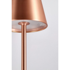 LED-Tischlampe Etna in Bronze/Kupfer mit konischem Metallschirm, moderne Designerleuchte, H38cm
