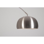 Elegante Bogenstandleuchte mit halbkugelförmigem Metallschirm in gebürstetem Silber/Nickel, modernes Design
