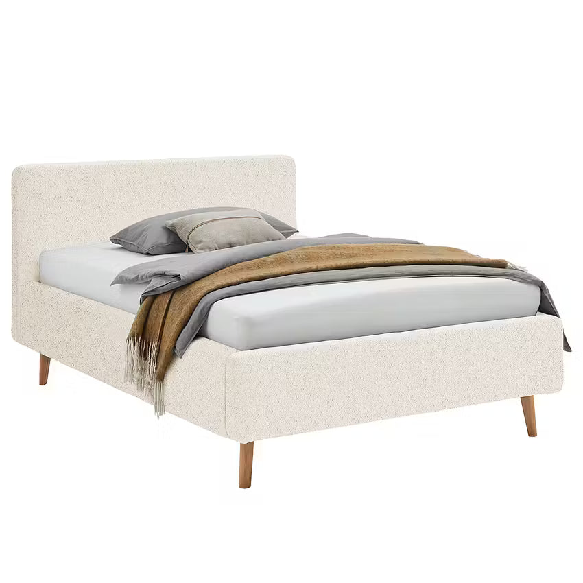 Housse de lit capitonnée 180x200 couleur crème