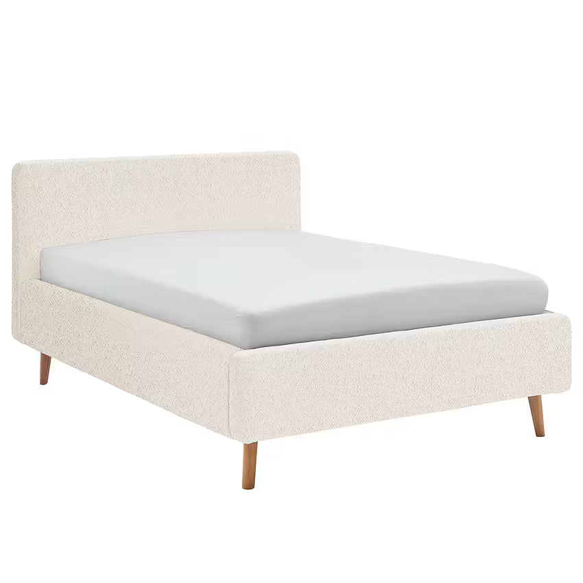 Housse de lit capitonnée 180x200 couleur crème