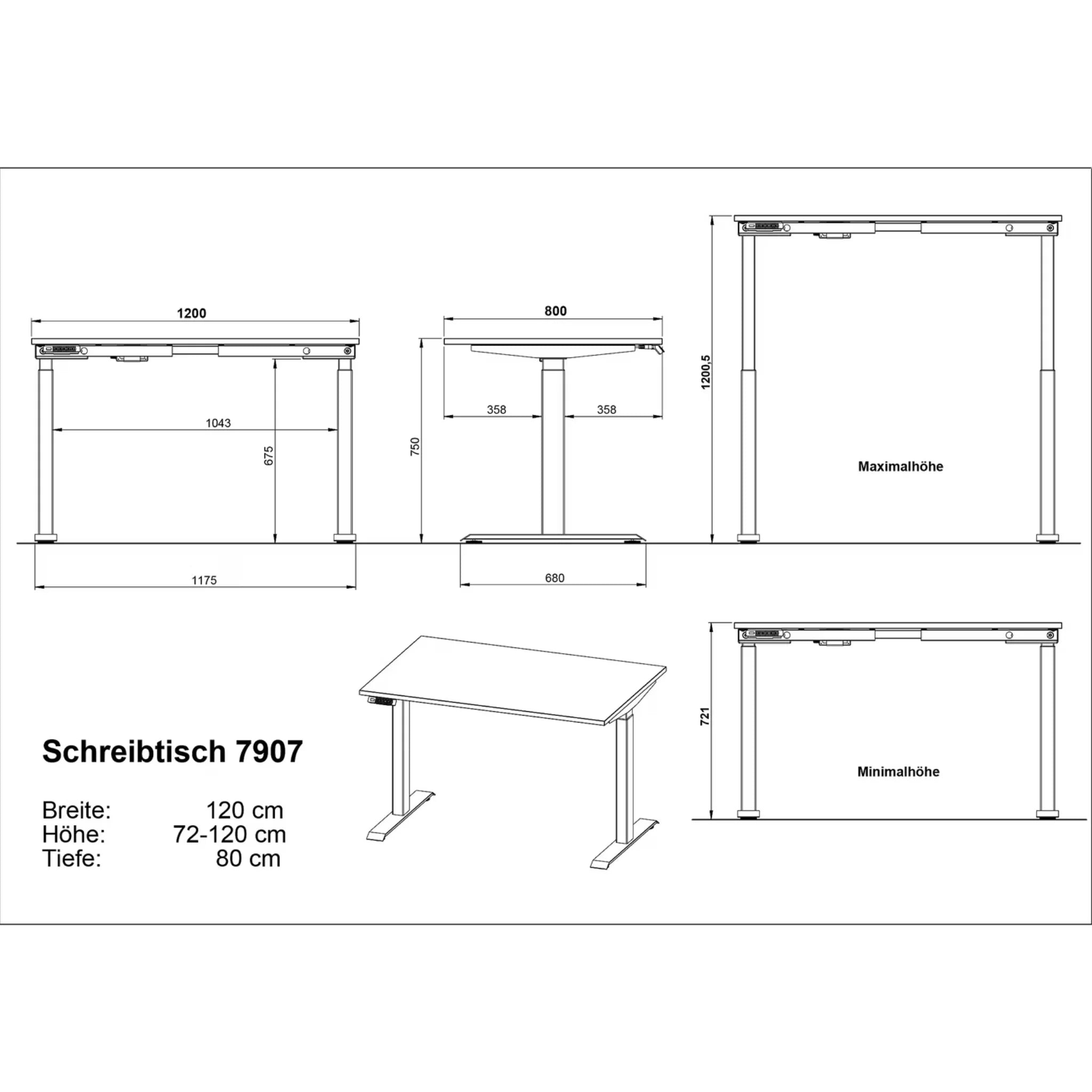 Schreibtisch elektisch höhenverstellbar