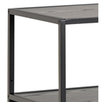 Actona Regal Seaford schwarz, offenes Standregal mit Metallgestell und Holzböden, modernes Design