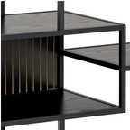 Actona Regal Seaford Schwarz - Offenes Wandregal mit Holzfächern und modernem Design für stilvolle Raumgestaltung.