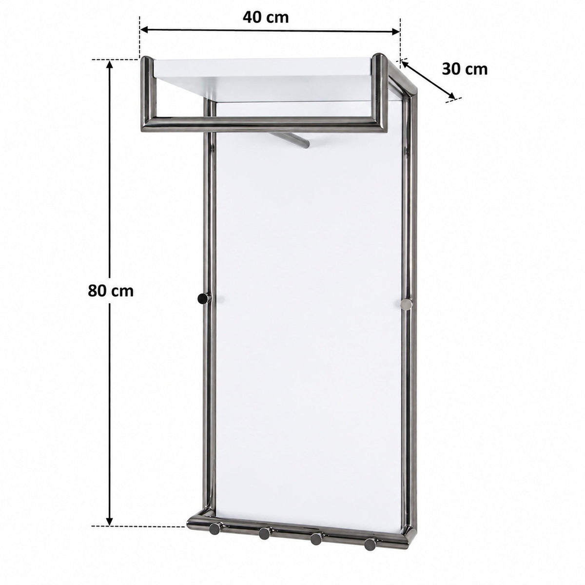 HAKU Möbel Wandgarderobe aus Metall in Anthrazit 40 x 30 x 80 cm
