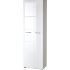 Germania Garderobenschrank Adana in Weiss Hochglanz, 2-türig mit Chromgriffen, moderner Hochschrank