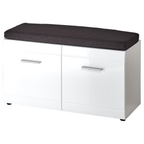 Sitzkissen Grau 72cm - Garderobe Bank mit Stauraum Schuhschrank Weiß