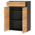 Germania Aktenschrank Lissabon 2-türig mit Schublade, graphit und Navarra Eiche Dekor