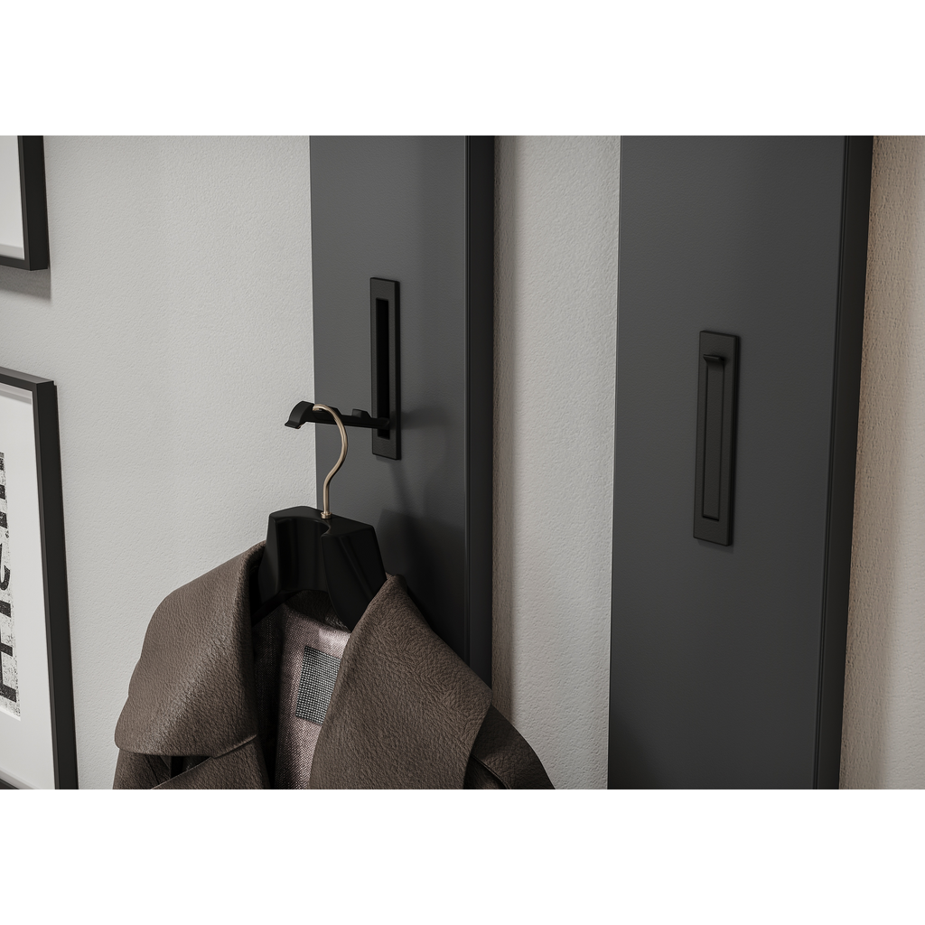 Garderobenpaneel in Graphit