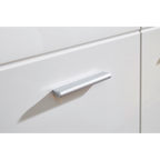 Germania Sideboard Adana in Weiß mit modernem silbernem Metallgriff – Nahaufnahme Schublade