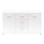 Germania Sideboard Adana in Weiß mit 5 Schubladen und silbernen Griffen, modernes Design