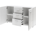 Germania Sideboard Adana in Weiss mit 3 offenen Schubladen und 2 Türen mit verstellbaren Einlegeböden