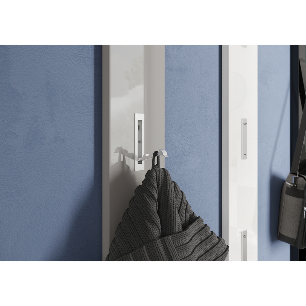 Panneau porte-manteau gris pierre