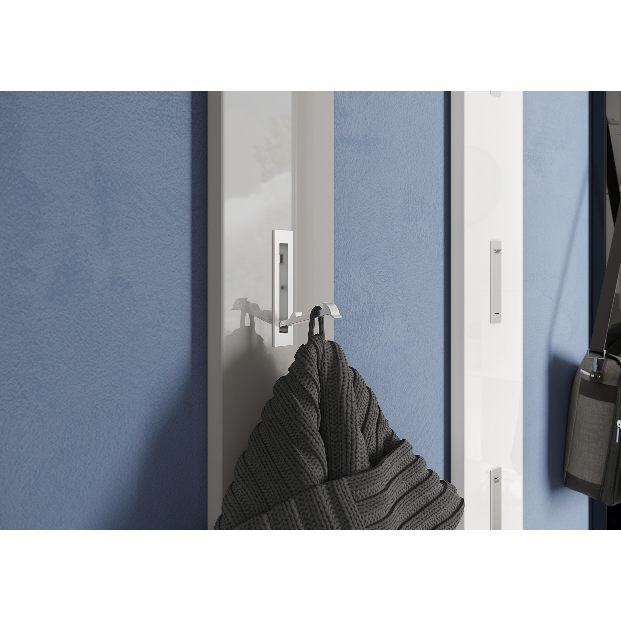 Panneau porte-manteau gris pierre