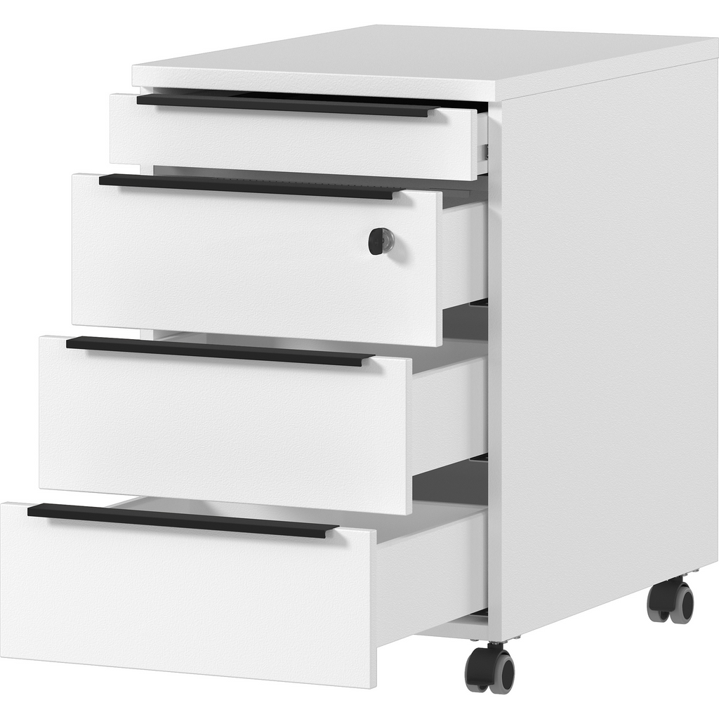 Conteneur roulant blanc Milan avec porte verrouillable