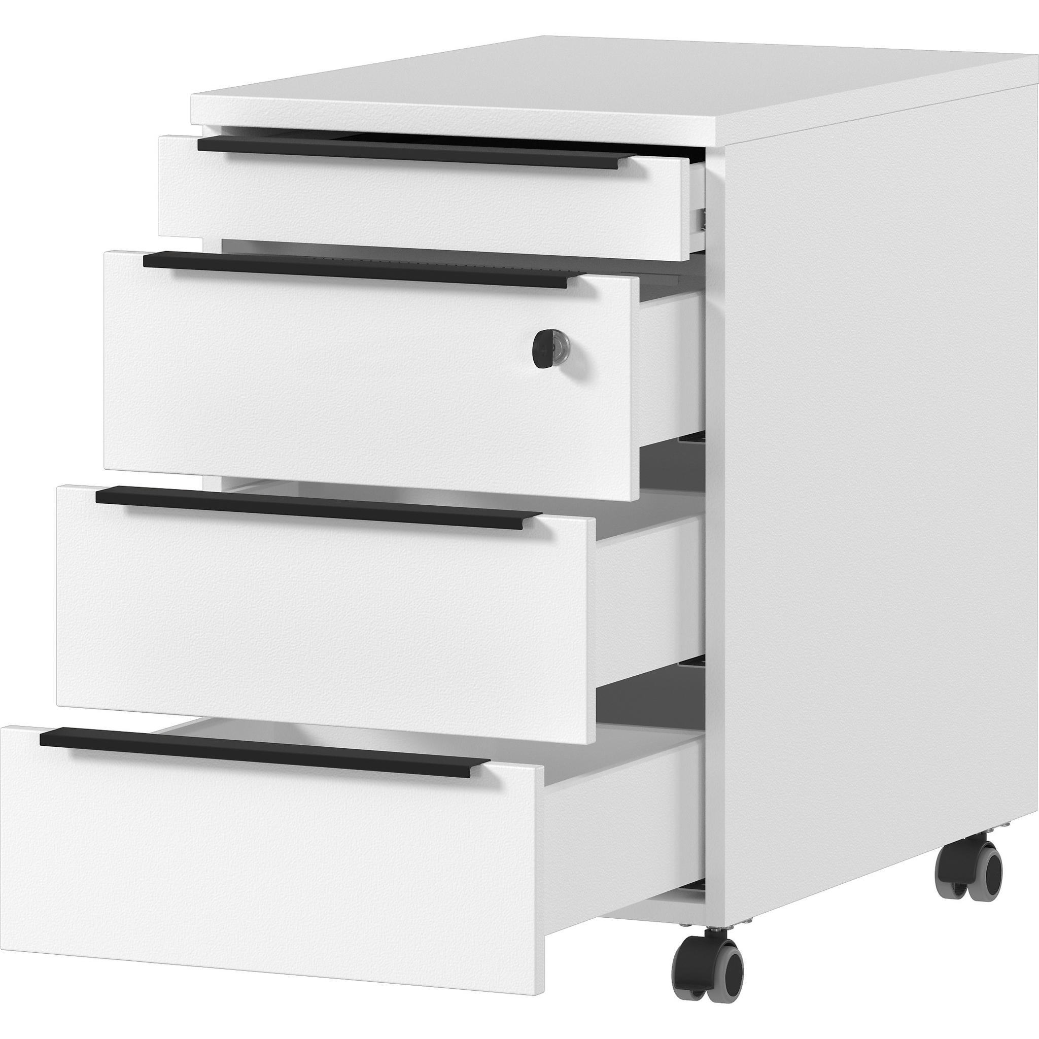 Conteneur roulant blanc Milan avec porte verrouillable