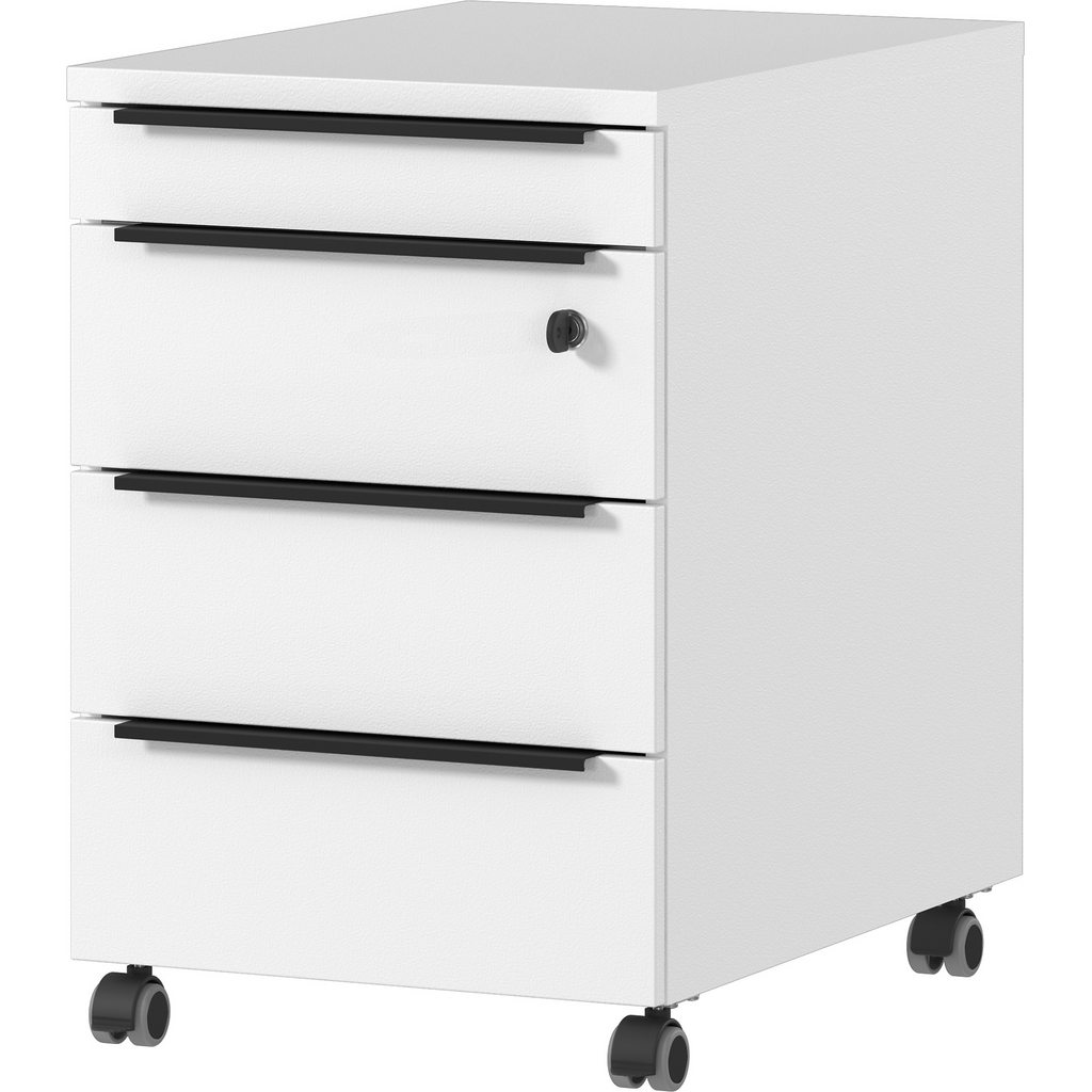 Conteneur roulant blanc Milan avec porte verrouillable