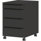 Germania Rollcontainer Mailand in Graphit mit 4 Schubladen und Rollen, modernes Design für Büro