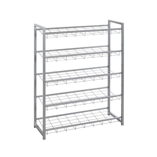 Schuhregal Alu – grosses Metallregal mit 5 Ablagen