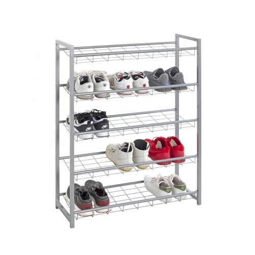 Schuhregal Alu – grosses Metallregal mit 5 Ablagen