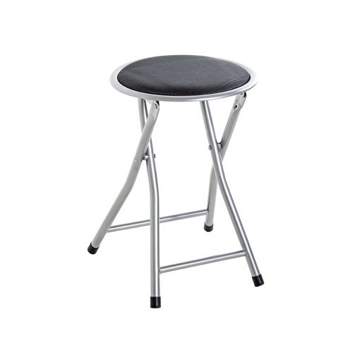 Klapphocker Schwarz Alu – platzsparender Hocker