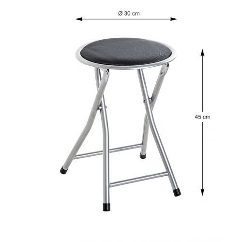 Klapphocker Schwarz Alu – platzsparender Hocker