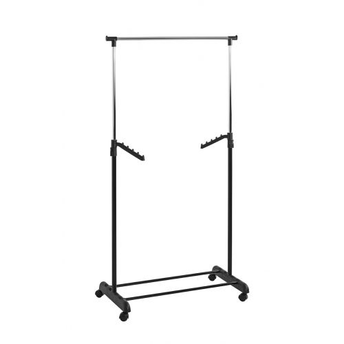 Penderie roulante, chrome noir – portant à vêtements mobile