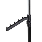 Rollgarderobe Tami Hakenschiene Detail – verstellbare schwarze Kleiderstange mit 6 Haken aus Kunststoff