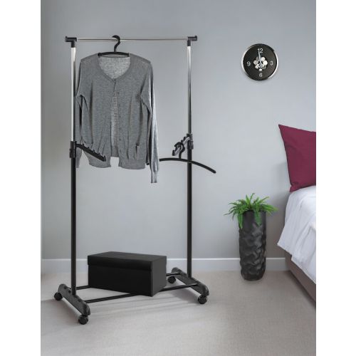 Penderie roulante, chrome noir – portant à vêtements mobile