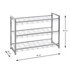 Haku Schuhregal Jutta Aluminium 3 Etagen, 80x30x60 cm, Metallgitter-Ablagen, modernes Design