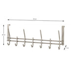 Türgarderobe Carla in Edelstahloptik mit 6 Doppelhaken, 54cm breit, 20cm hoch, 7cm tief