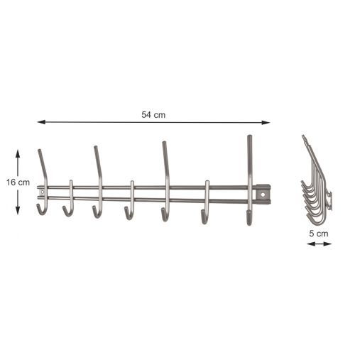 Porte-manteau aspect acier inoxydable – porte-manteau mural en métal