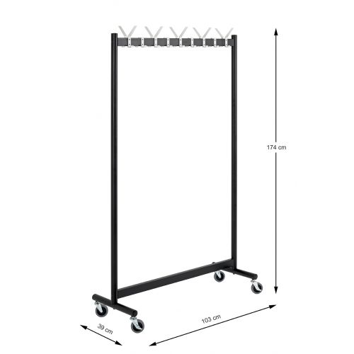 Armoire roulante en aluminium noir – armoire mobile