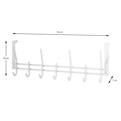 Porte-manteau blanc à suspendre à la porte – tringle à manteaux robuste
