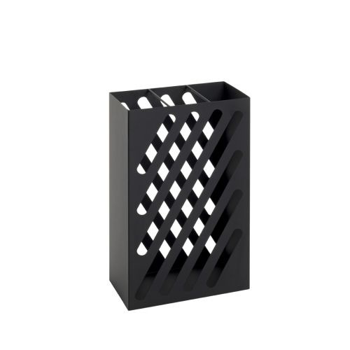 Porte-parapluie noir – support de parapluie moderne en métal avec motif