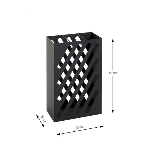 Porte-parapluie noir – support de parapluie moderne en métal avec motif