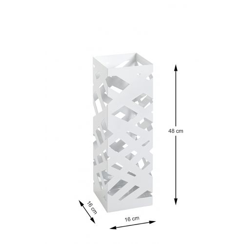 Porte-parapluie blanc – support de parapluie moderne en métal avec motif.