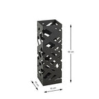 Schwarzer Schirmständer Pop mit geometrischen Aussparungen, 16x16x48 cm, aus Metall