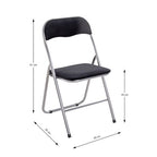 Klappstuhl Niklas in Schwarz/Silber mit Polstersitz, Maße: 81x45x45 cm