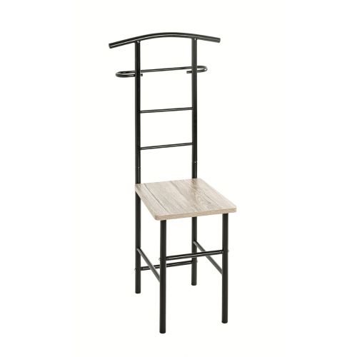 Valet de chambre, chêne noir – portant à vêtements moderne avec siège