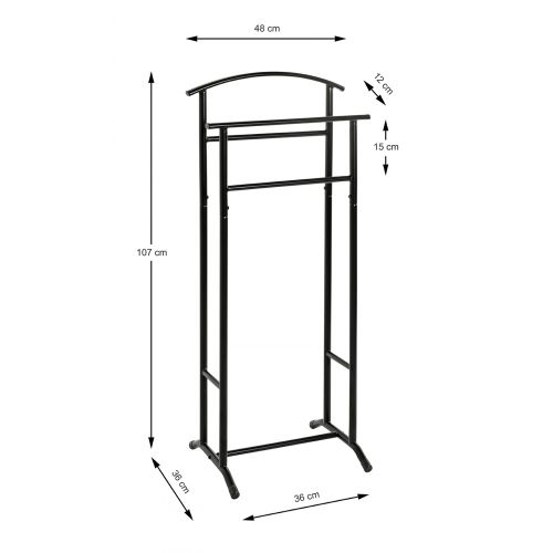 Valet noir – portant à vêtements moderne en métal pour costumes