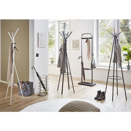 Porte-parapluie en métal gris – Porte-parapluie moderne avec bac égouttoir