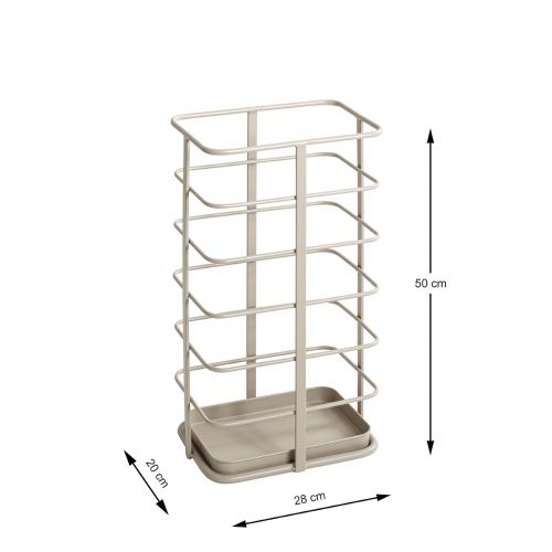 Porte-parapluie en métal gris – Porte-parapluie moderne avec bac égouttoir