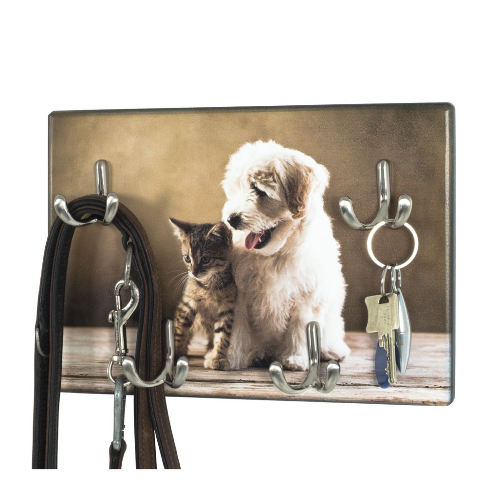 Schlüsselboard mit Katzen- und Hundmotiv